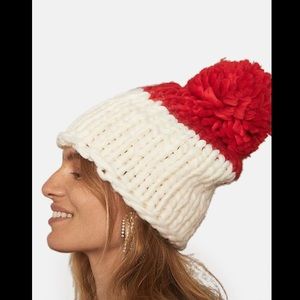 Free People Cozy Up Color Block Pom Beanie NWOT